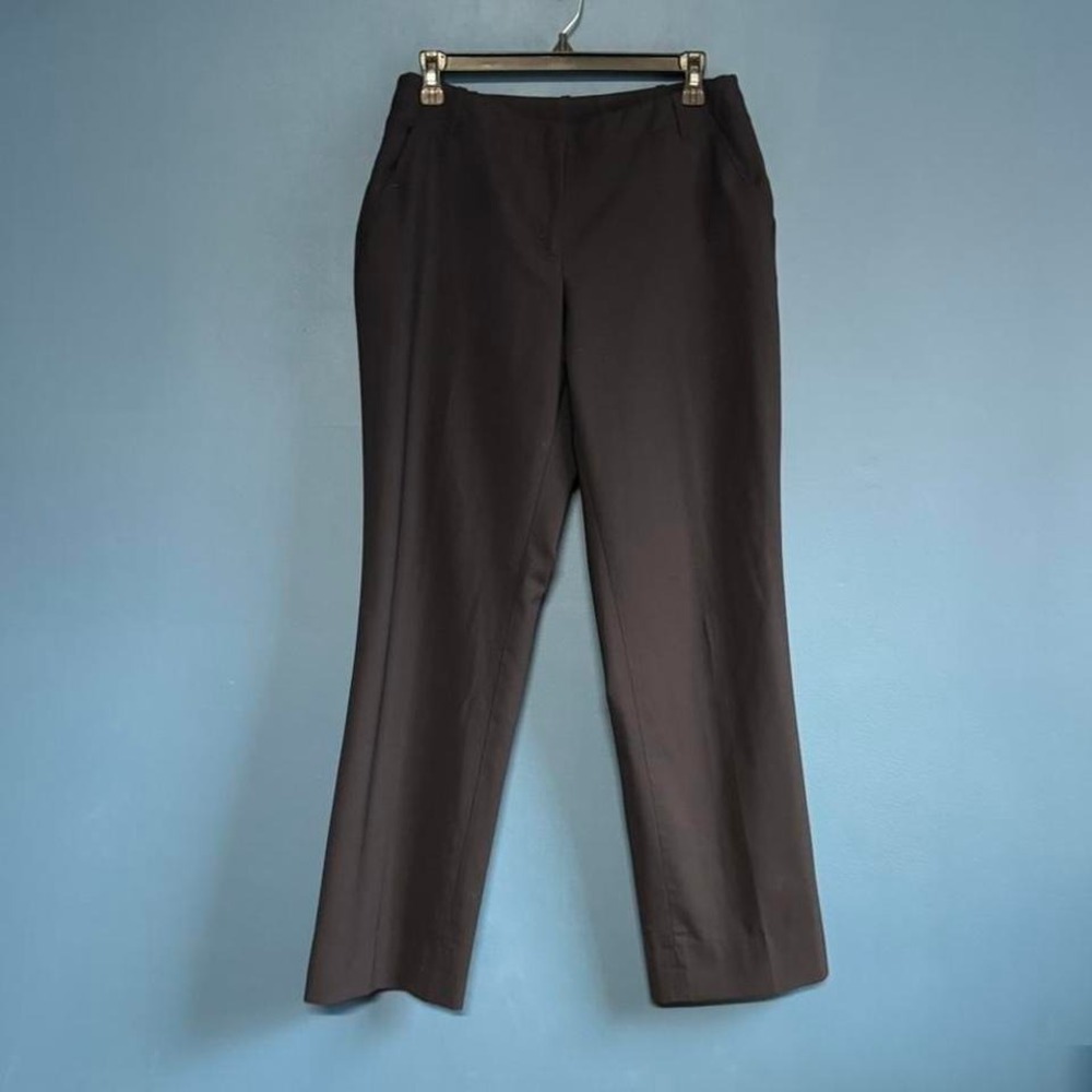 Lands End Trousers Women's Size 8 Petite Wool Blend Navy Blue Classic Office‎